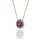 18KT Yellow Gold Ruby and Diamond Necklace