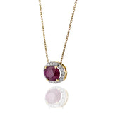 18KT Yellow Gold Ruby and Diamond Necklace