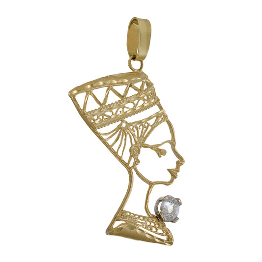Antique Victorian Era 14KT Nefertiti Diamond Pendant
