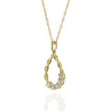 Twisted Rope Pear-Shaped Diamond Pendant Necklace in 14KT Yellow Gold