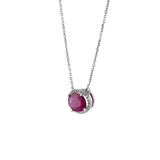 18KT White Gold Ruby And Diamond Necklace