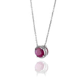 18KT White Gold Ruby And Diamond Necklace