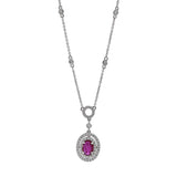 18KT White Gold Ruby And Diamond Necklace