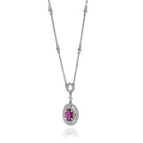 18KT White Gold Ruby And Diamond Necklace