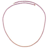 18KT Rose Gold Pink Sapphire 29-Inch Tennis Necklace