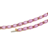 18KT Rose Gold Pink Sapphire 29-Inch Tennis Necklace