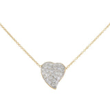 Vintage 14KT Yellow Gold Diamond Heart Necklace