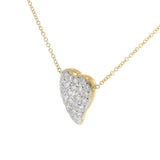 Vintage 14KT Yellow Gold Diamond Heart Necklace
