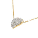 Vintage 14KT Yellow Gold Diamond Heart Necklace