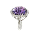 Vintage Amethyst & Diamond Cocktail Ring in White Gold