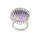 Vintage Amethyst & Diamond Cocktail Ring in White Gold