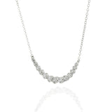 Curved Graduated Diamond Bar Necklace in 14KT White Gold