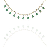 14KT Yellow Gold Emerald and Diamond Necklace