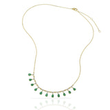 14KT Yellow Gold Emerald and Diamond Necklace
