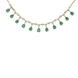 14KT Yellow Gold Emerald and Diamond Necklace