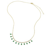 14KT Yellow Gold Emerald and Diamond Necklace