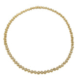14KT Yellow Gold Diamond Necklace with Oval and Emerald Bezels