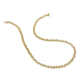 14KT Yellow Gold Diamond Necklace with Oval and Emerald Bezels