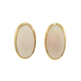 Vintage Retro Era 18KT Yellow Gold Bezel-Set Angel Skin Coral Clip Earrings