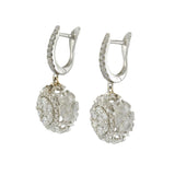 18KT White Gold Floral Diamond Drop Earrings