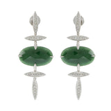 Estate 18KT White Gold Carla Amorim Jade and Diamond Drop Earrings