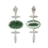 Estate 18KT White Gold Carla Amorim Jade and Diamond Drop Earrings