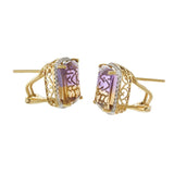 18KT Yellow Gold Ametrine and Diamond Earrings