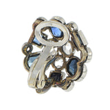 Antique Art Deco 14KT White Gold Sapphire and Diamond Disc Earrings