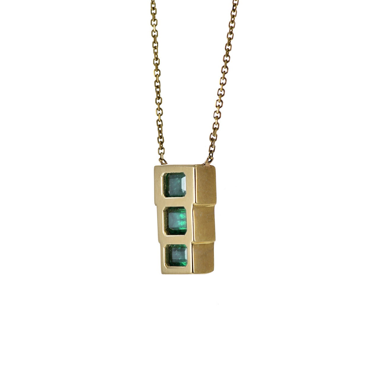 18KT Yellow Gold 1.50CT Emerald Necklace