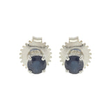 14KT White Gold Blue Sapphire Stud Earrings