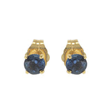 14KT Yellow Gold Blue Sapphire Stud Earrings