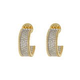 14KT Yellow Gold Open Diamond Huggie Earrings