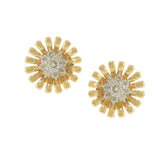 14KT Yellow Gold Daisy Diamond Earrings