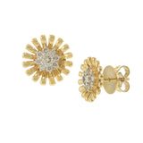 14KT Yellow Gold Daisy Diamond Earrings