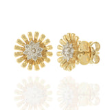 14KT Yellow Gold Daisy Diamond Earrings