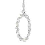 14KT White Gold Oval Reef Diamond Drop Earrings