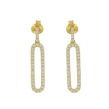 14KT Yellow Gold Paperclip Diamond Earrings