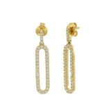 14KT Yellow Gold Paperclip Diamond Earrings