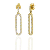 14KT Yellow Gold Paperclip Diamond Earrings
