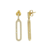 14KT Yellow Gold Paperclip Diamond Earrings