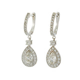 14KT White Gold Pear Diamond Drop Earrings