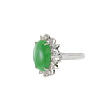 Vintage Jade And Diamond Ring