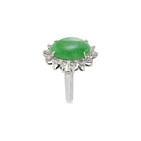 Vintage Jade And Diamond Ring