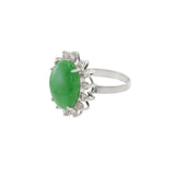 Vintage Jade And Diamond Ring