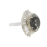 Vintage Retro Period 29.55CT Black Diamond GIA Certified Platinum Ring/Pendant