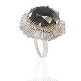 Vintage Retro Period 29.55CT Black Diamond GIA Certified Platinum Ring/Pendant