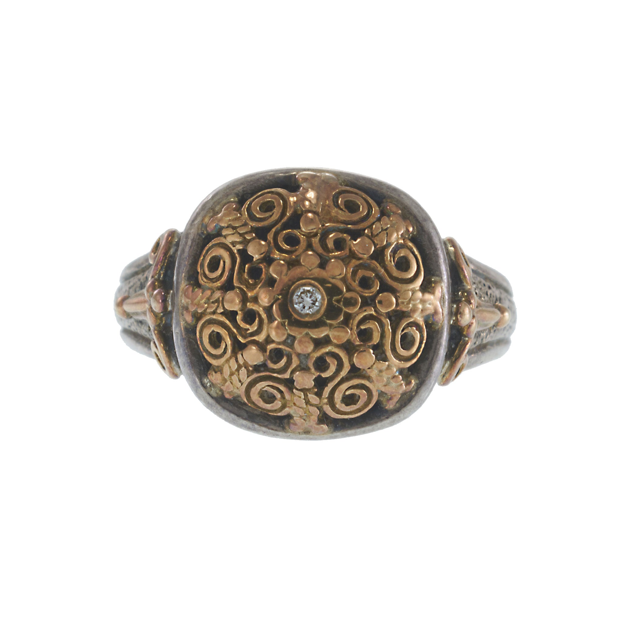 Vintage Silver And 18KT Yellow Gold Constantine Ring