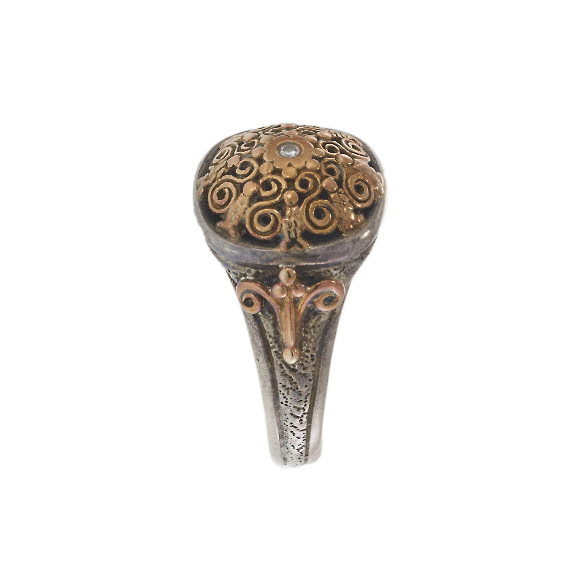Vintage Silver And 18KT Yellow Gold Constantine Ring