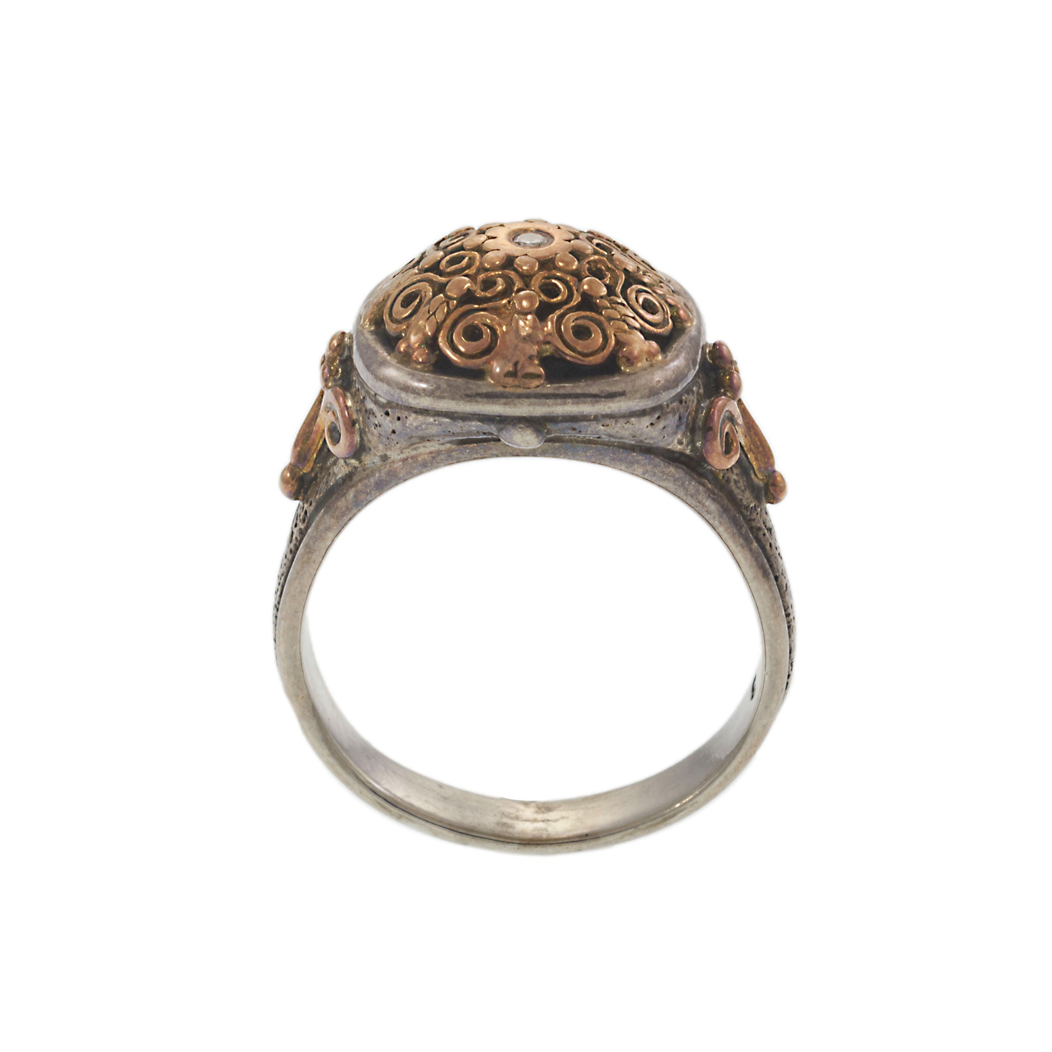 Vintage Silver And 18KT Yellow Gold Constantine Ring