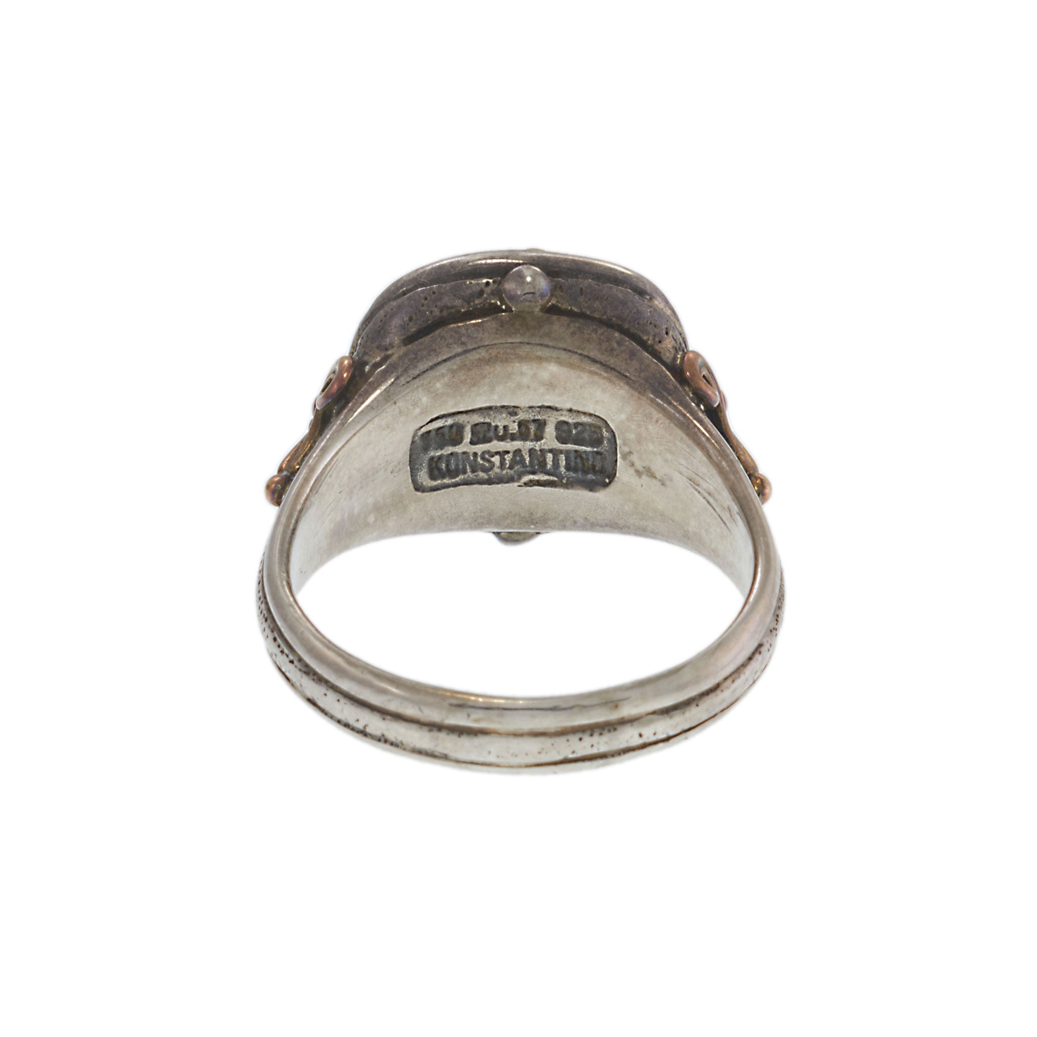 Vintage Silver And 18KT Yellow Gold Constantine Ring